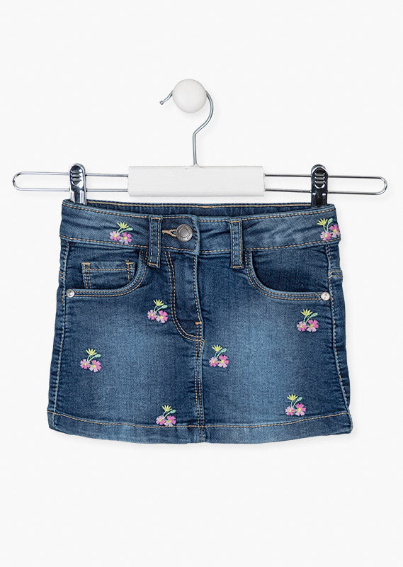 Losan Floral Denim Skirt