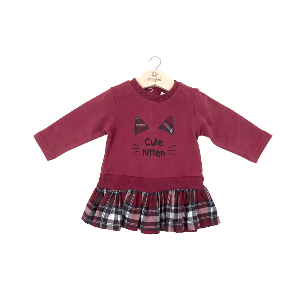 Babybol Cute Kitten Check Dress