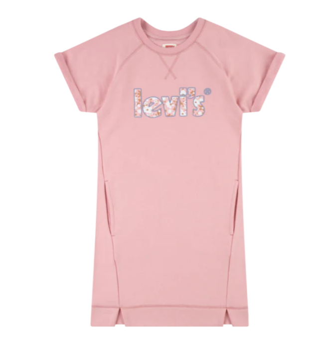 Levi's Pink Floral Logo Jersey Dress