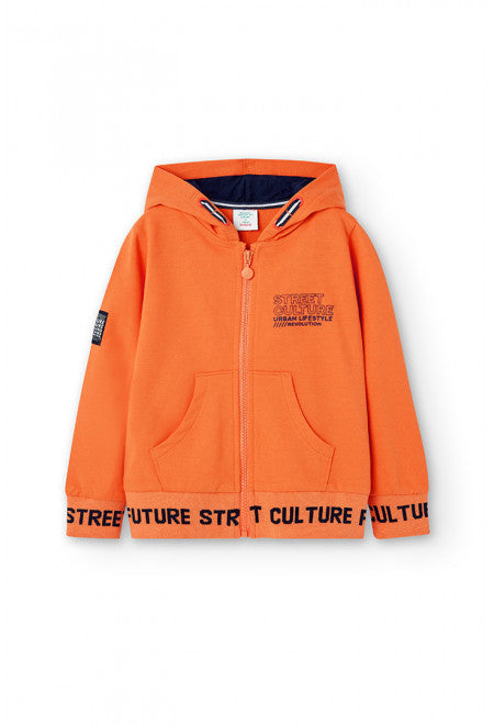 Boboli Orange Zip Hoodie