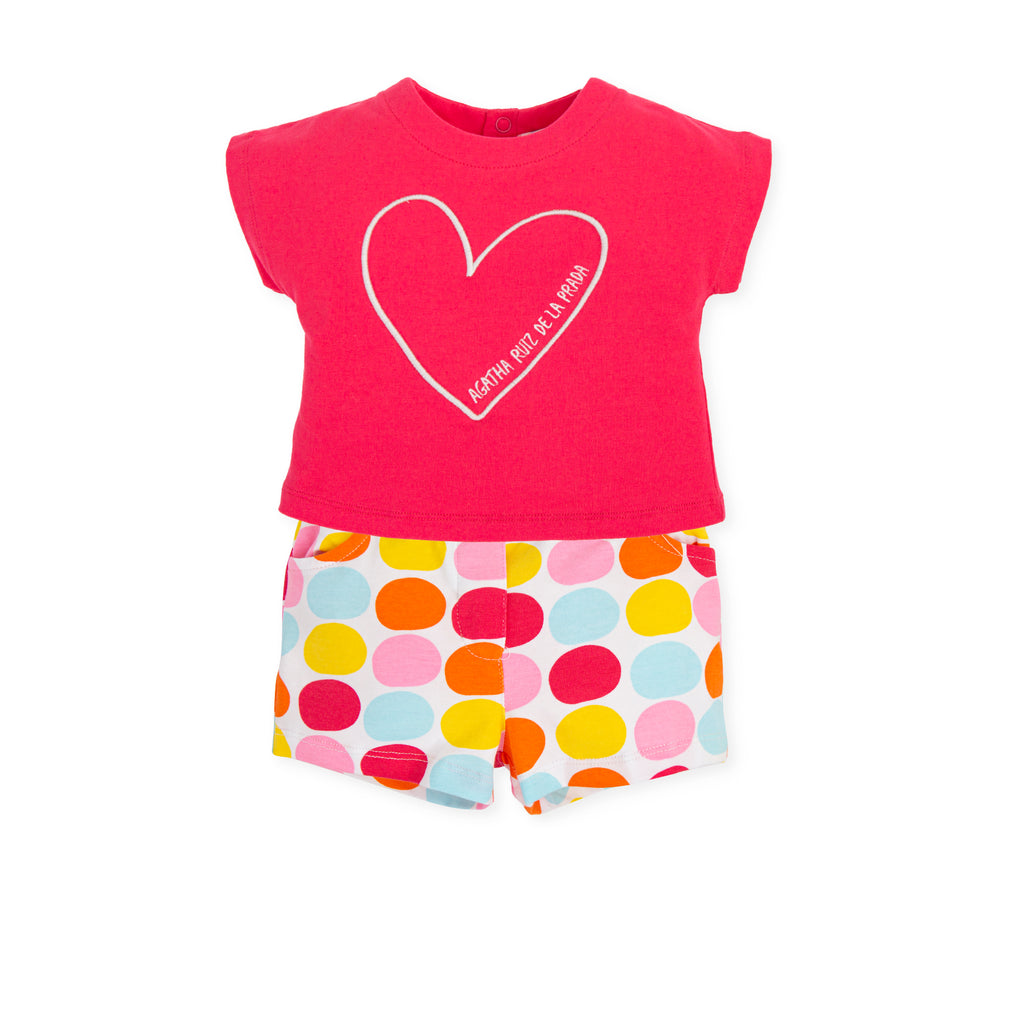 Agatha Ruiz de la Prada Polka Dot Shorts & T-Shirt Set