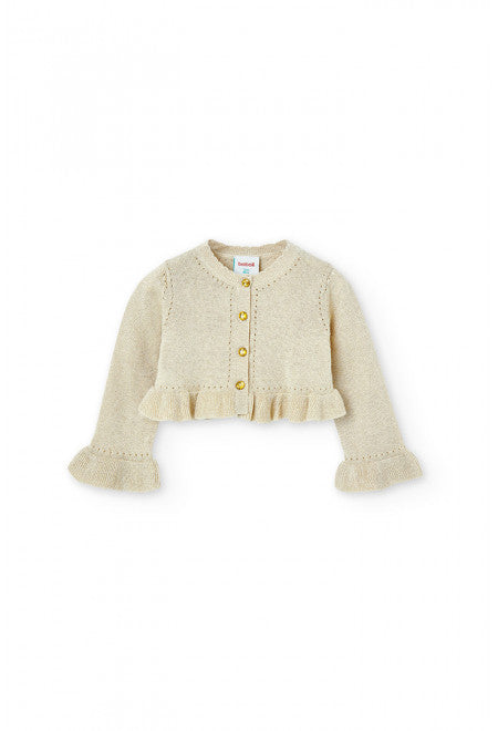 Boboli Gold Peplum Cardigan