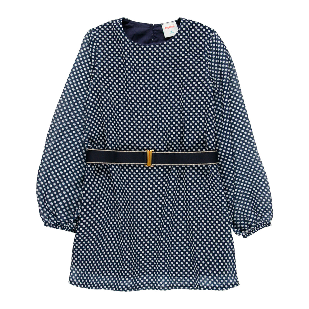 Boboli Polka Dot Belted Dress