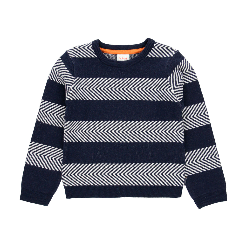 Boboli Navy Striped Knit Jumper