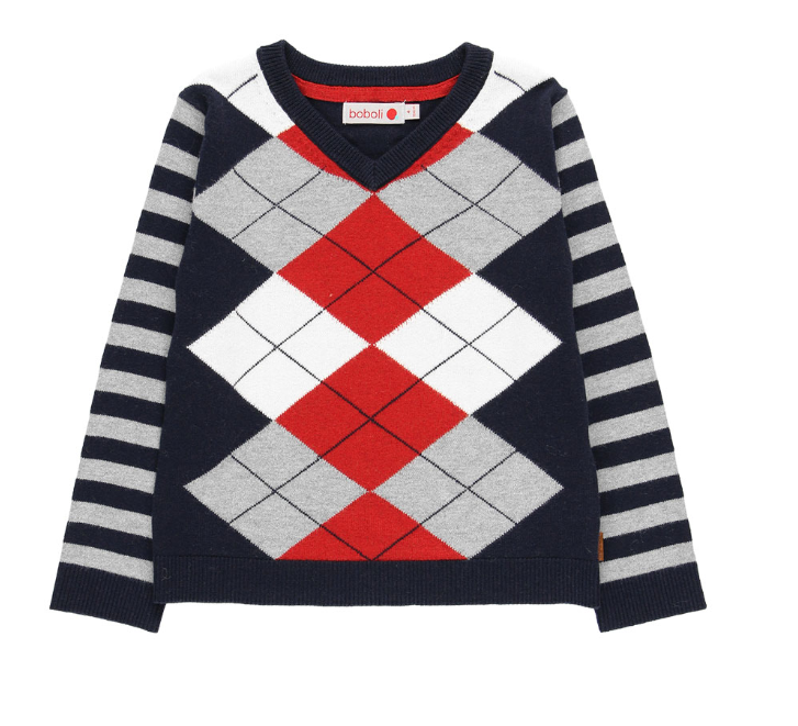 Boboli Boys Navy Print Sweater