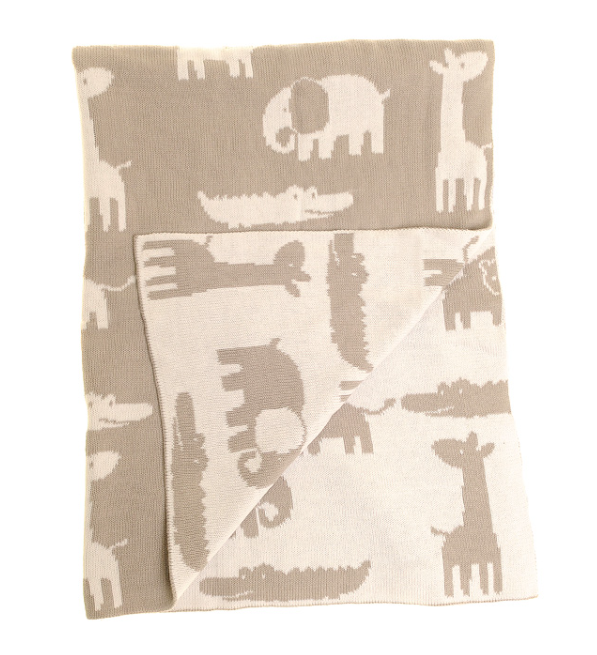 Ziggle Grey & White Safari Blanket