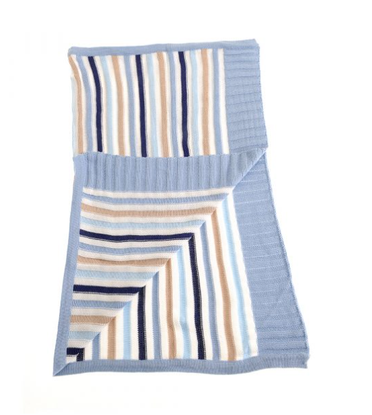 Ziggle Blue & Beige Stripe Blanket