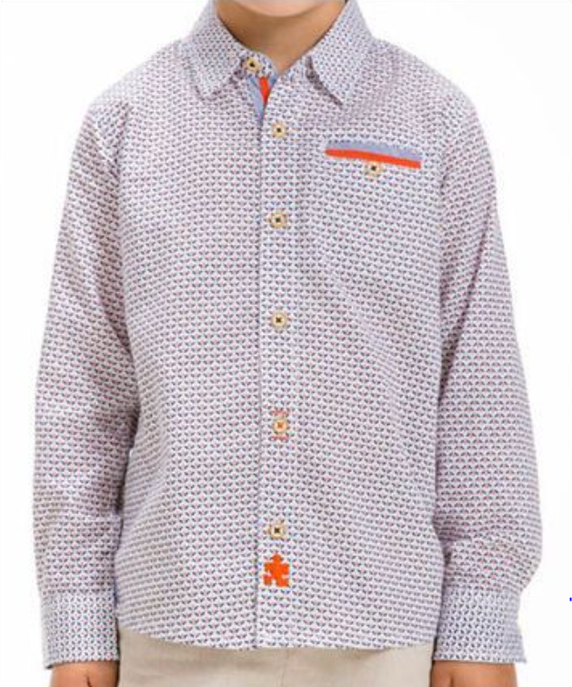 UBS2 White Print Shirt