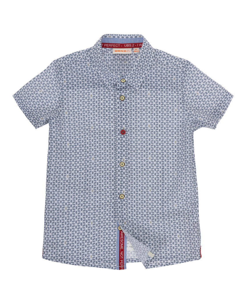 UBS2 Short Sleeve Navy Print Shirt