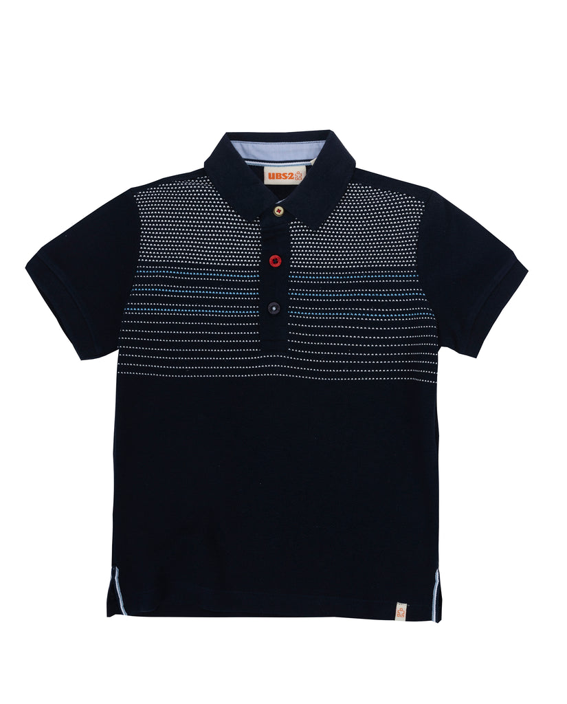 UBS2 Navy Striped Polo Shirt