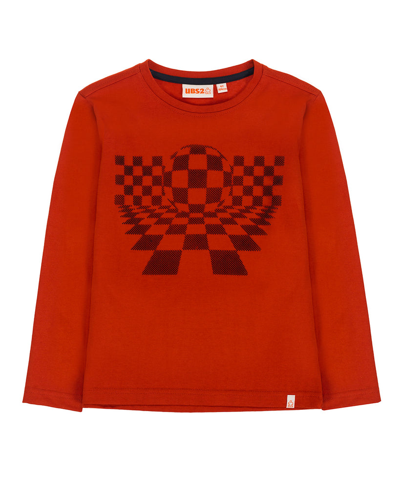 UBS2 Orange Check Print T-Shirt