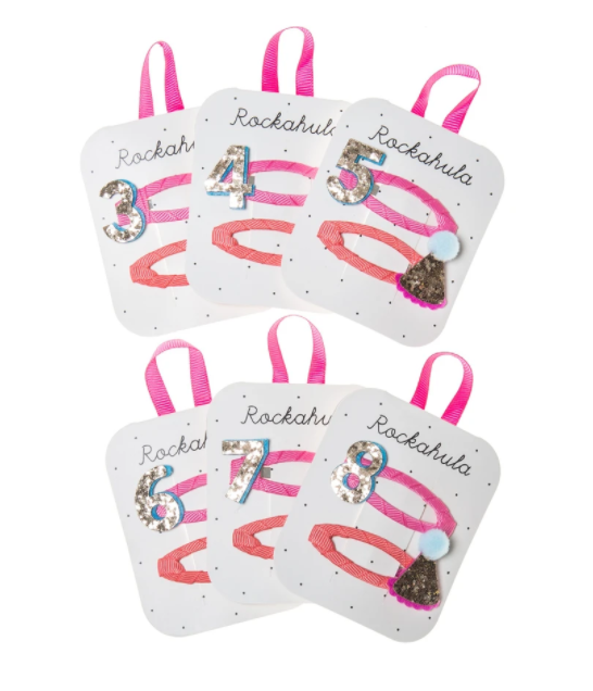 Rockahula Birthday Glitter Clips