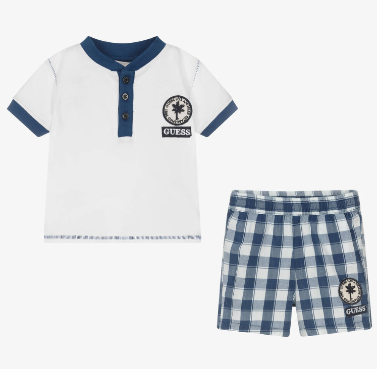 Guess Shorts & Gingham T-Shirt Set