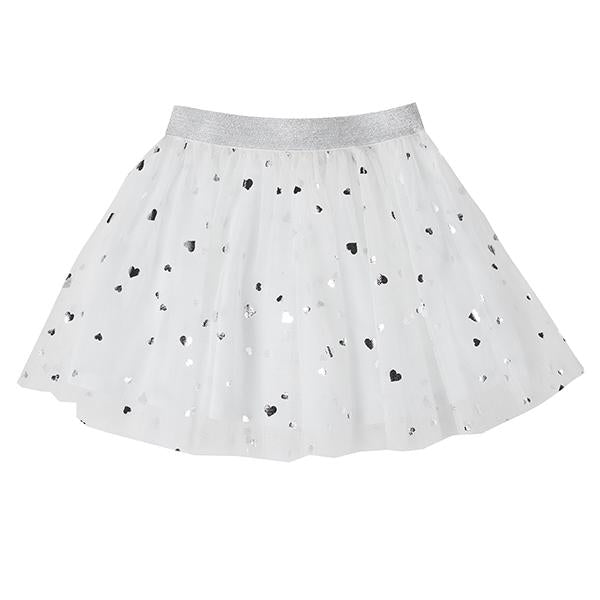 UBS2 Heart Print Tulle Skirt