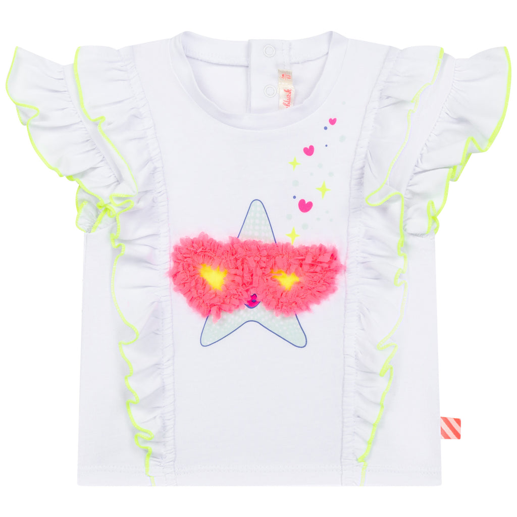 Billieblush Neon Ruffle Sunglasses T-Shirt