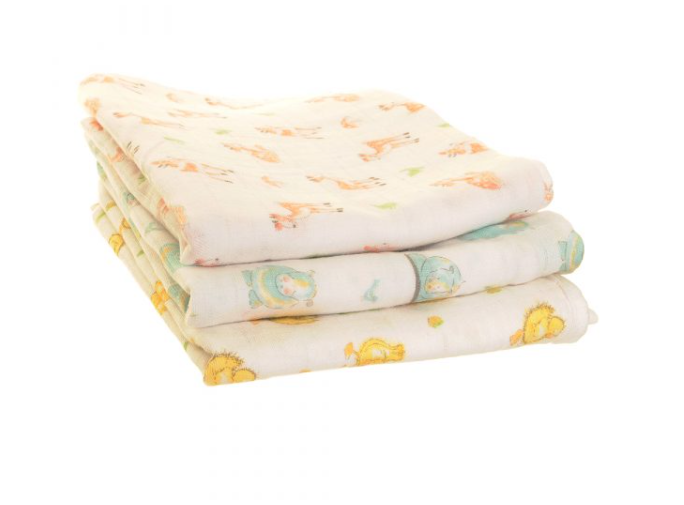 Ziggle Cuddly Animal Muslin Squares