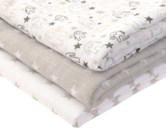 Ziggle Grey White Muslin